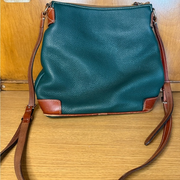 Dooney & Bourke Pebble Grain Small Tassel Crossbody – Green & Brown – $228 MSRP - Picture 6 of 9
